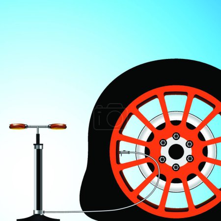 Ilustración de "ilustración vectorial del neumático plano - Imagen libre de derechos