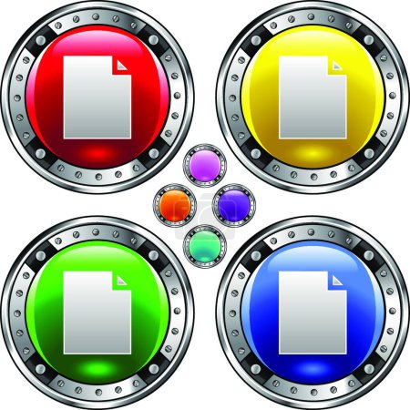 Illustration for Document colorful buttons vector illustration - Royalty Free Image