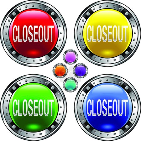 Illustration for Closeout colorful buttons vector illustration - Royalty Free Image