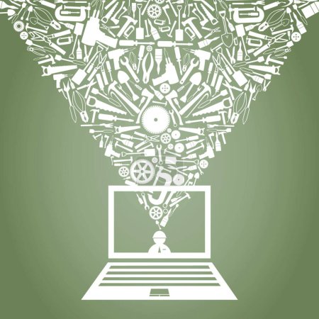 Illustration for Laptop icon for web, vector illustration - Royalty Free Image