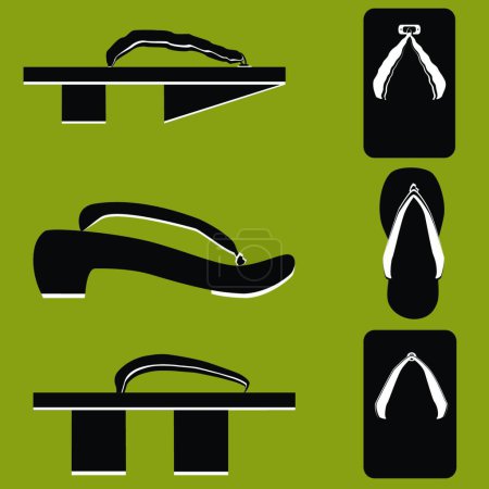Illustration for Japanese sandals, graphic vector illustration - Royalty Free Image