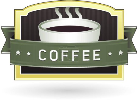 Téléchargez les illustrations : Illustration vectorielle d'étiquette de produit café - en licence libre de droit