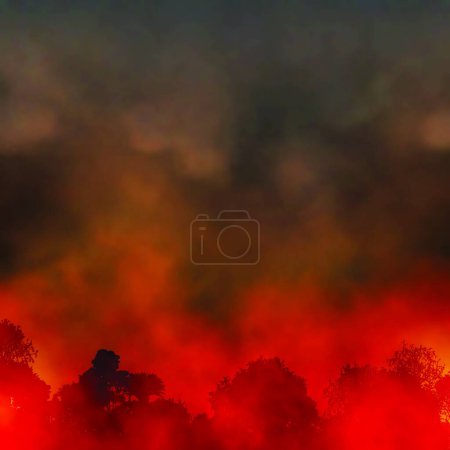 Ilustración de Incendio forestal, ilustración vectorial gráfica - Imagen libre de derechos