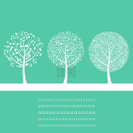 Téléchargez les illustrations : Illustration vectorielle moderne arbre musical - en licence libre de droit