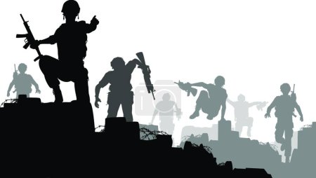 Illustration for Combat troops, graphic vector illustration - Royalty Free Image