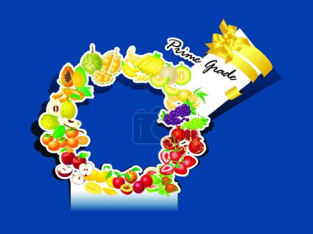 Illustration for Fruit prime grade, colorful vector illustration - Royalty Free Image