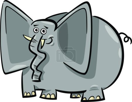 Illustration for Funny doodle elephants cartoon - Royalty Free Image