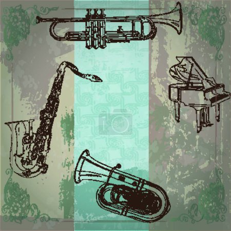 Illustration for Abstract musical background, vector illustration - Royalty Free Image
