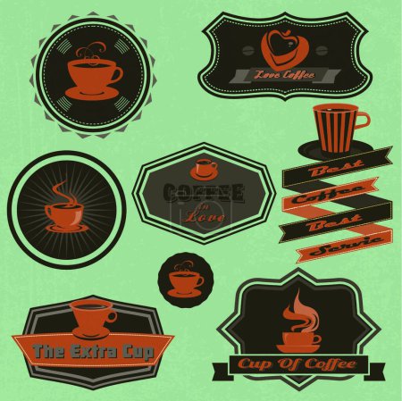 Illustration for Coffee labels and badges, Retro and vintage style collection - Royalty Free Image