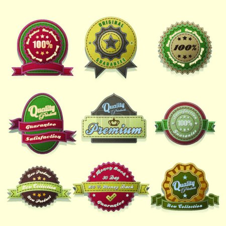 Illustration for Vintage style Badges and labels design set - Royalty Free Image