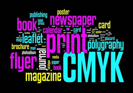 Illustration for Printing Word Cloud, graphic vector illustration - Royalty Free Image