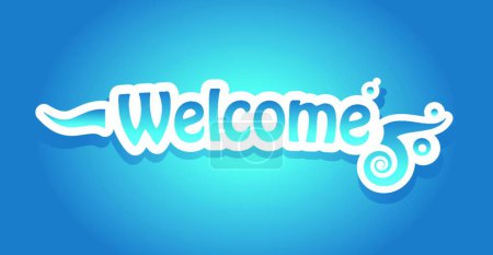 Illustration for Welcome lettering vector illustration - Royalty Free Image