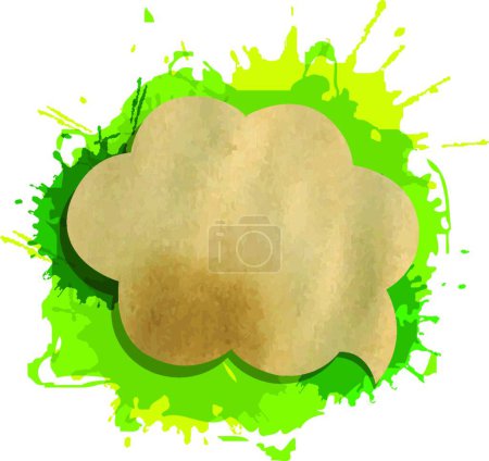 Illustration for "Green Grunge Blob With Speech Bubble" - Royalty Free Image