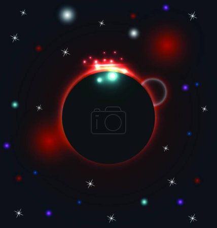 Illustration for Abstract circular cosmos galaxy design - Royalty Free Image