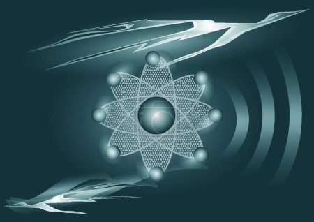 Illustration for "electron model"   vector illustration - Royalty Free Image
