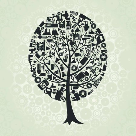 Illustration for Tree the industry icon for web, vector illustration - Royalty Free Image