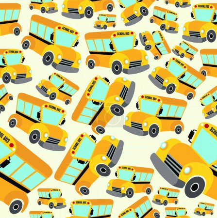 Illustration for Illustration of the School bus pattern - Royalty Free Image