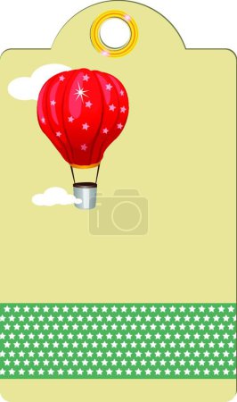 Illustration for Label with a balloon vector illustration - Royalty Free Image