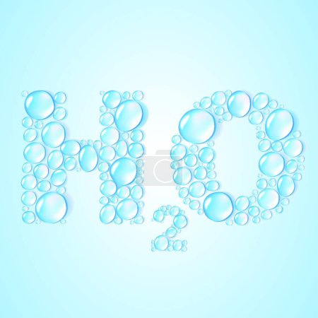 Ilustración de Gotas de agua en forma de H2O - fondo vectorial - Imagen libre de derechos