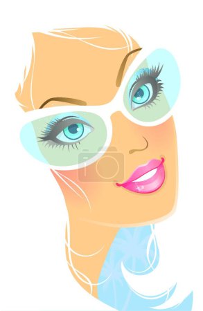 Téléchargez les illustrations : Femme dans les lunettes de soleil Illustration vectorielle - en licence libre de droit