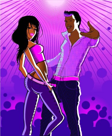 Illustration for Party couple vector illustration - Royalty Free Image