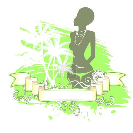 Illustration for Summer woman vector background - Royalty Free Image