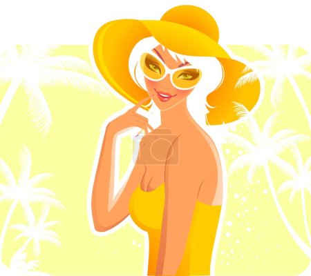 Ilustración de Mujer de verano en traje de baño vector ilustración - Imagen libre de derechos