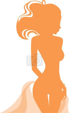 Téléchargez les illustrations : Illustration vectorielle silhouette femme - en licence libre de droit