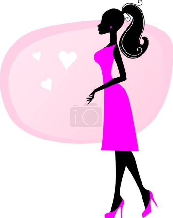 Illustration for Woman silhouette vector illustration - Royalty Free Image