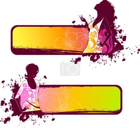 Illustration for Woman's silhouette modern vector illustration - Royalty Free Image