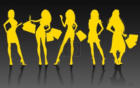 Illustration for Woman's silhouette modern vector illustration - Royalty Free Image