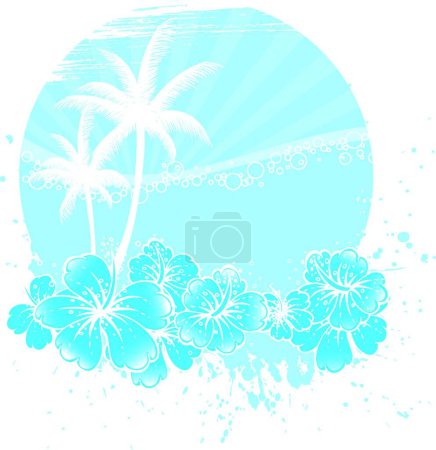 Illustration for Tropic back with palms - Royalty Free Image