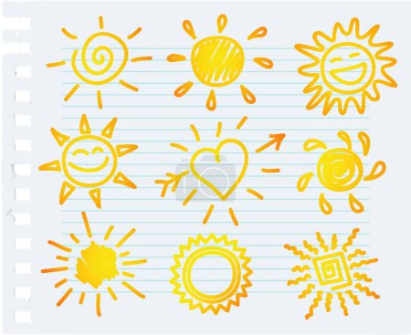 Illustration for Sun  icon vector illustration - Royalty Free Image