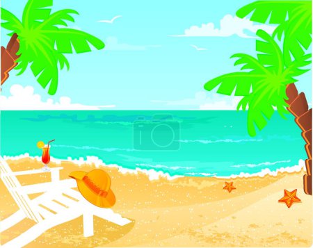 Illustration for Summer tropical icon for web, vector illustration - Royalty Free Image