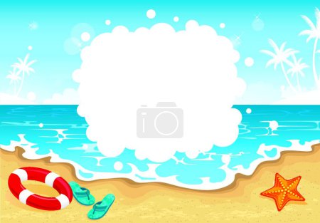 Ilustración de Banner tropical de verano, ilustración de vectores con estilo - Imagen libre de derechos