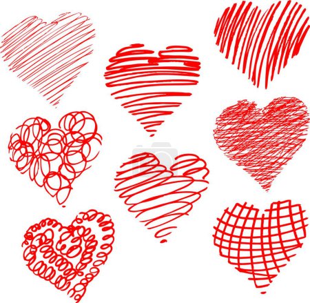 Téléchargez les illustrations : Coeur d'amour, illustration vectorielle - en licence libre de droit