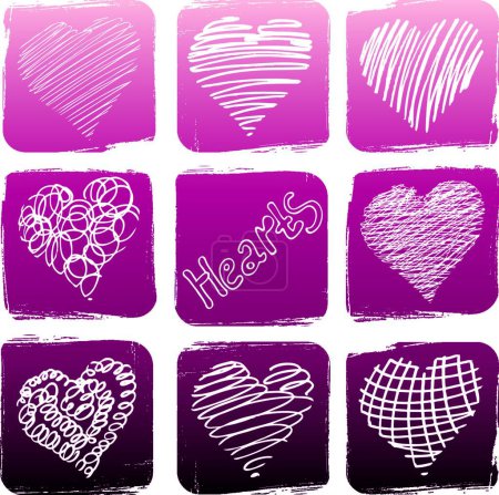 Illustration for Hearts pattern vector illustration - Royalty Free Image