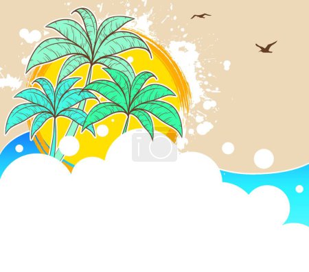 Ilustración de Ilustración de la bandera tropical de verano - Imagen libre de derechos