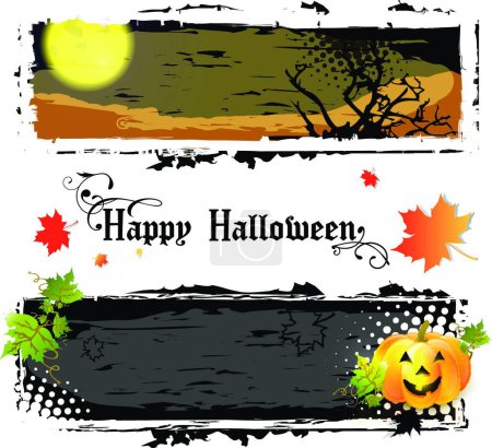 Téléchargez les illustrations : Halloween, illustration vectorielle colorée - en licence libre de droit