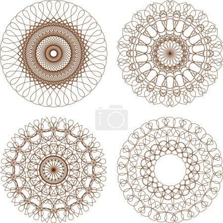 Illustration for "Set of vector guilloche rosettes" - Royalty Free Image