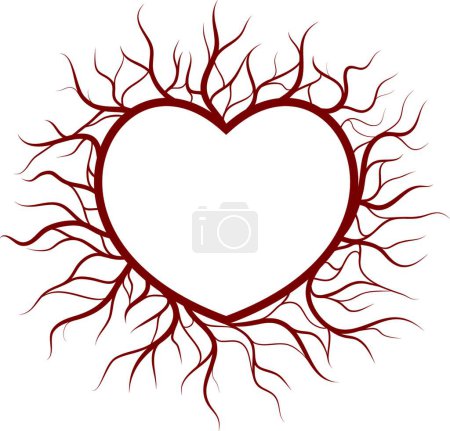 Ilustración de "corazón en nimbo de venas" - Imagen libre de derechos