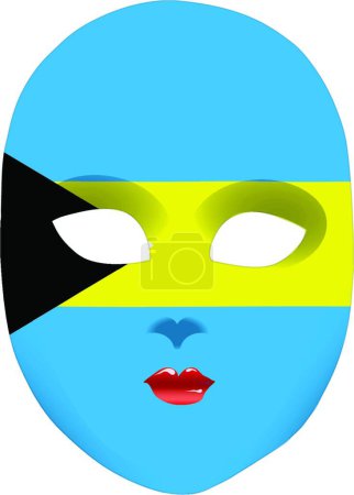 Ilustración de Máscara Bahamas, vector ilustración diseño simple - Imagen libre de derechos