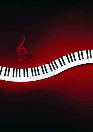 Illustration for "urved Piano Keyboard Background - Royalty Free Image