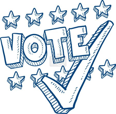 Illustration for Vote in election sketch vector illustration - Royalty Free Image