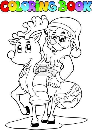 Illustration for Coloring book Santa Claus topic vector illustration - Royalty Free Image
