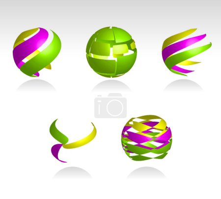 Ilustración de Icono de esferas abstractas para web, ilustración vectorial - Imagen libre de derechos