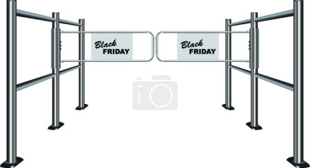 Téléchargez les illustrations : Turnstile Black Friday, illustration vectorielle design simple - en licence libre de droit