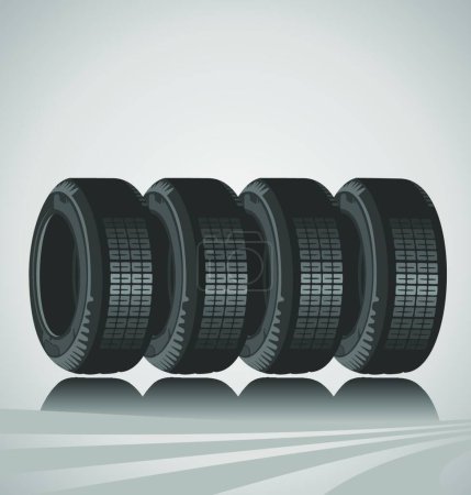 Illustration for Car tires, vector illustration simple design - Royalty Free Image