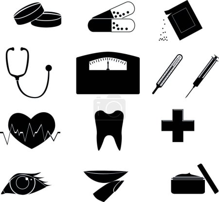 Téléchargez les illustrations : Icônes médicales, illustration vectorielle conception simple - en licence libre de droit