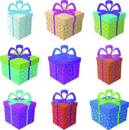 Illustration for Gift holiday boxes, vector illustration simple design - Royalty Free Image